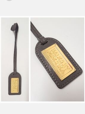 Badgley Mischka Large Dark Gray Hang Tag Gold-tone Logo Plaque Accessory Tag
